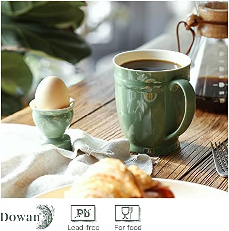 DOWAN Kahve Kupaları, 16 OZ Kahve Kupaları 4 Set, Saplı Büyük Kahve Kupaları, Cappuccino, Latte, Çay ve Kakao için Seramik Kahve
