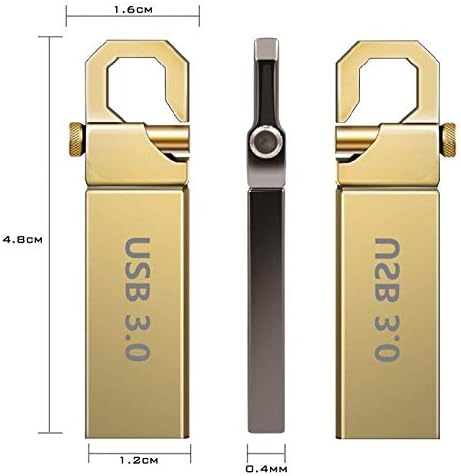Altın Metal Uyumlu 2.0 / 3.0 USB Flash sürücü, taşınabilir Su Geçirmez Metal Kalem Sürücü Depolama Anahtarlık Başparmak Sürücü