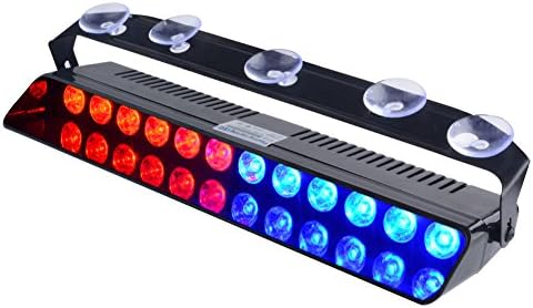 LED Mavi kırmızı acil Strobe Dash ışıkları polis arabaları için kolluk araçlar POV, 16 Yanıp sönen Desenler İç Güverte ön cam