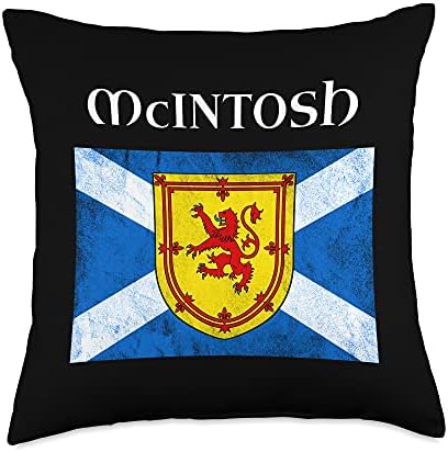 İskoç Klan Hediyeler ve Giyim McIntosh Klan İskoç Adı İskoçya Bayrağı Atmak Yastık, 16x16, Renkli