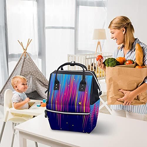 Bebek bezi çantası BackpackLarge Unisex çanta, çok amaçlı seyahat geri paketi anneler babalar için güzel Kuzey ışık