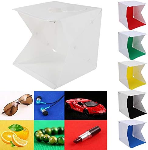 SALUTUY Fotoğraf Softbox, Katlanabilir Tasarım LED Fotoğraf Lightbox Taşıması kolay 3 çeşit Renk Sıcaklığı Küçük Nesneler için