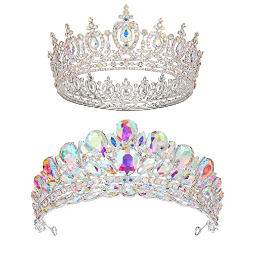 AW GELİN Renkli Tiara ve Taçlar Kadınlar için-AB Rhinestone Kraliçe Taç-Düğün Tiaras için Gelin, Quinceanera Pageant Balo Doğum