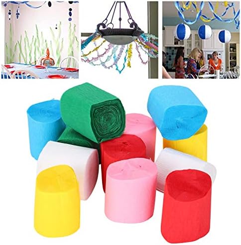 01 02 015 Kağıt El Sanatları, Renkli Krep Kağıt Dekorasyon Aşınmaya Dayanıklı Yumuşak Doğum Günü Partileri için Bebek Duşları
