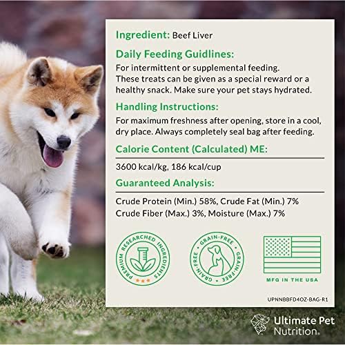 Ultimate Pet Nutrition Nutra Bites Dondurularak Kurutulmuş Ham Tek Bileşenli Köpekler için Davranır, 4 Ons