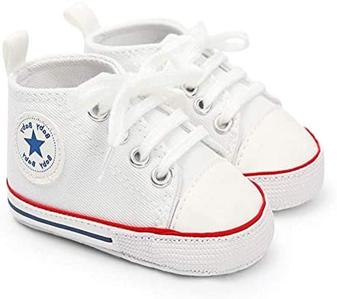Bebek Kız Erkek kanvas ayakkabılar Bebek Yumuşak Kaymaz Taban Yenidoğan Ilk Yürüyüşe Yıldız Yüksek Üst Unisex Toddler Denim Sneaker