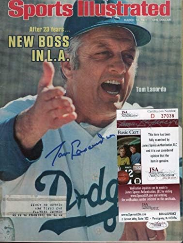 Tommy Lasorda İmzalı İmzalı Sports Illustrated Tam Dergisi Jsa D37036-İmzalı MLB Dergileri