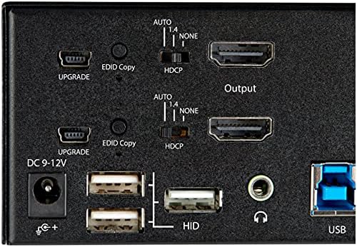 StarTech.com 2 Portlu Çift Monitör HDMI KVM Anahtarı - 4K 60Hz Ultra HD HDR - Masaüstü 4K HDMI 2.0 KVM Anahtarı, 2 Portlu USB