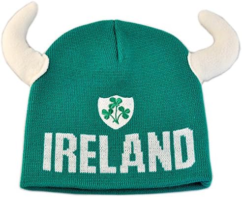 Viking Boynuzları ve İrlanda Arması ile Çocuk Bere Şapka, Yeşil Renk