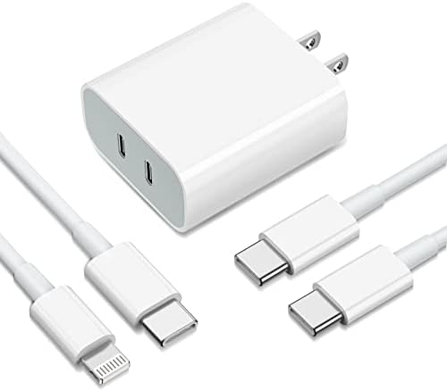 USB C Şarj Cihazı, 40W iPhone Şarj Cihazı Çift Bağlantı Noktalı C Tipi Hızlı Şarj Cihazı MFi Sertifikalı USB-C'den Yıldırım Kablosuna