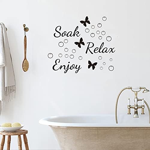 2 Parça Banyo Duvar Çıkartmaları Banyo Duvar Dekor, Islatın Relax Keyfini, Islatın Sıkıntılarınızı Uzakta Banyo Kuralları Çamaşır