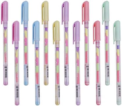 12 Çeşitli Glitter Kalem Seti Gökkuşağı Renkli Jel mürekkep kalemi 0.8 mm Rollerball Noktası Kalem DIY Fotoğraf Albümü, Siyah