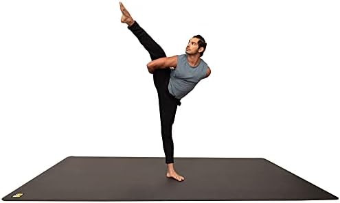 POGAMAT Büyük Yoga Mat ve Kalın Germe Mat - 8 ft X 4 ft x 8mm Kalın Anti-Gözyaşı Kaymaz Egzersiz Egzersiz Paspaslar-Ekstra Uzun