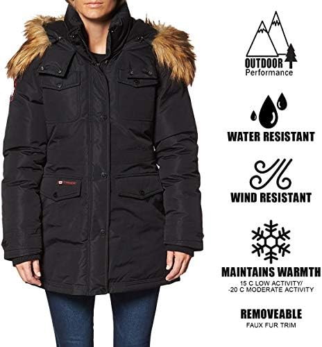 Kanada Hava Dişli Parka Ceket Kadınlar için-Yalıtımlı Faux Kürk Kapşonlu Kış Ceket