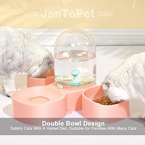 JanToPet Nokta Kedi Otomatik İçme Şişeleri, 3-in-1 Su Besleyici Kase Ayrılabilir Kase Otomatik su sebili Şişe Pet Besleyici için