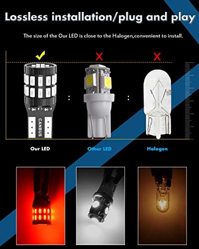 KATUR 194 T10 W5W 168 LED ampul Süper parlak parlak kırmızı 30-SMD 3014 cips 12-24 V CANBUS hata ücretsiz LED ampuller değiştirme