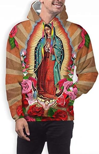 Meryem Our Lady Guadalupe Kanguru Cep Hoodie Erkek Kazak Hoodie Uzun Kollu Moda Hoodies