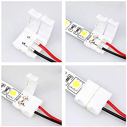 LED şerit ışık Konnektörleri 10mm-Yapış Şerit Tel Bağlayıcı Lehimsiz LED şerit Konektörü için 5050 5630 Tek Renk Flex LED Şeritler