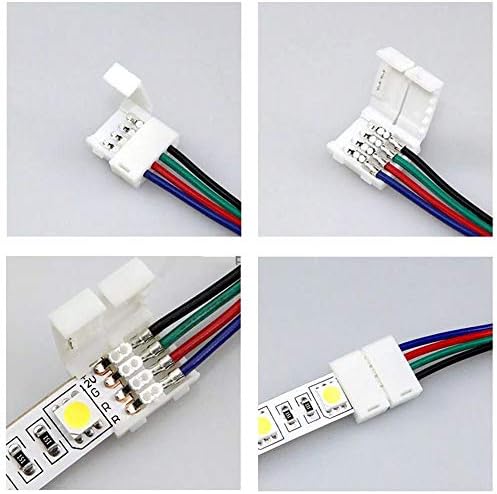 E-üstün 4 Pin ışık yayan diyot konektörü 10 ADET ışık yayan diyot 5050 RGB şerit ışık konnektörleri 10mm Geniş Şerit şerit Jumper