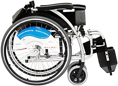 Karman 25 lbs Çıkarılabilir Ayaklıklı Ergonomik Tekerlekli Sandalye 18 Gümüş