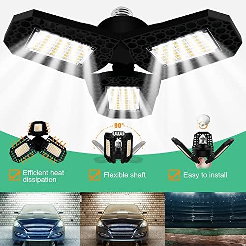 XIMULIZI E27 LED katlanabilir garaj lambası 80 W deforme ışık 85-265 V ayarlanabilir açı LED ampul süper parlak atölye depolar