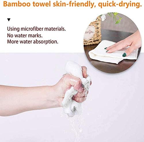 HOPAİ Keseler Bambu Havlu Seti Banyo-Otel-Spa-Mutfak için 10 Paket Çok Amaçlı Parmak Ucu Havlu ve Yüz Bezleri 10 x 10 (Multi