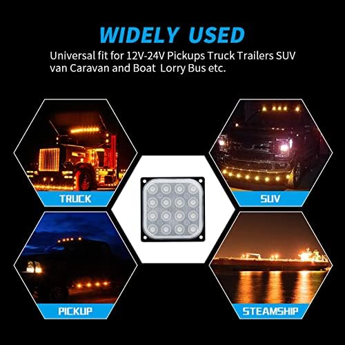IVOBUY Acil Strobe ışıklar, 16-LED Yüzey Montaj Su Geçirmez yanıp sönen ışıklar kamyon otomobil araç için LED Kafa Acil Beacon
