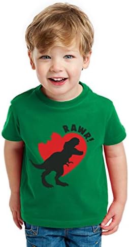 Erkek Sevgililer günü gömlek hediye dinozor severler yürümeye başlayan çocuk bebek çocuk T-Shirt için