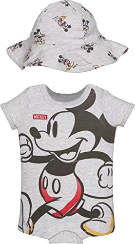 Disney Erkek Bebek Tek Parça Romper & Sunhat Seti: Mickey Mouse & Aslan Kral
