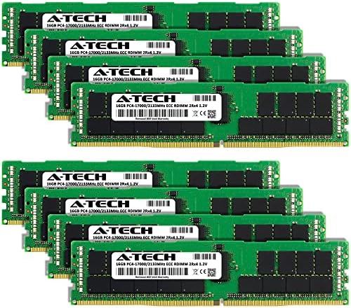 A-Tech 128 GB Kiti (8x16 GB) 2Rx4 PC4-17000 DDR4 2133 MHz ECC Kayıtlı DIMM 288-Pin Çift Rütbe RDIMM 1.2 V Sunucu İş İstasyonu