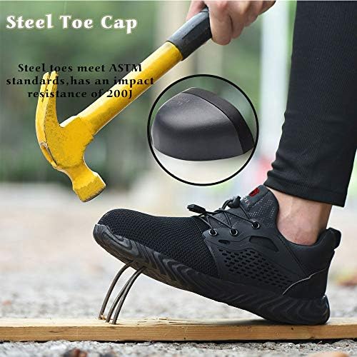SUADEX Çelik Burunlu ayakkabı Erkek Kadın, İş Güvenliği Yıkılmaz Ayakkabı Hafif Nefes Endüstriyel Inşaat Kaymaz Delinme Geçirmez