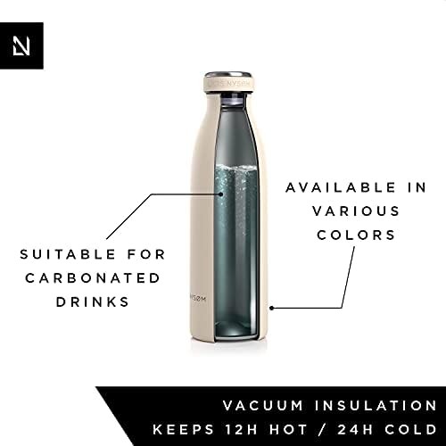 LARS NYSØM Paslanmaz Çelik Yalıtımlı Su Şişesi 17 oz | 500 ml BPA Içermeyen Yalıtımlı Termo Flask için Sıcak ve Soğuk İçecekler