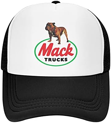 Eski Bulldog Logo Mack Kamyon şoförü şapkaları Örgü Şapka Ayarlanabilir Yetişkin Kap Unisex Yaz Kapaklar Siyah