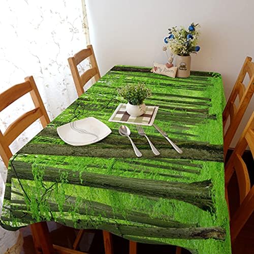Laibao Dikdörtgen Masa Örtüleri için Mutfak Yemek TabletopForest Pamuk Keten Çiftlik Masa Örtüsü için Tatil Akşam Yemeği Parti/Düğün