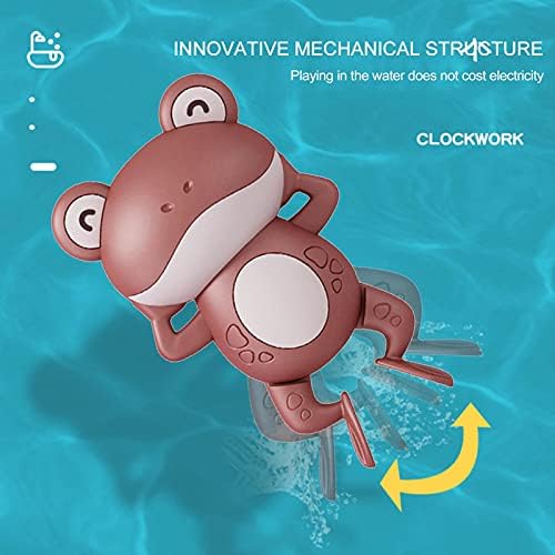 wujomeas Rüzgar Up Yüzme Banyo Oyuncak Kurbağa banyo oyuncakları Bebekler için-Küvet Havuzu Karikatür Clockwork Kurbağa Komik
