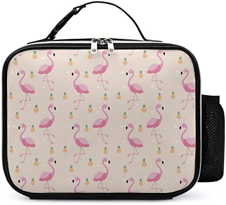 Flamingo ananas deri öğle Tote çanta kullanımlık yemek packWith tokalı kolu ofis piknik seyahat İçin