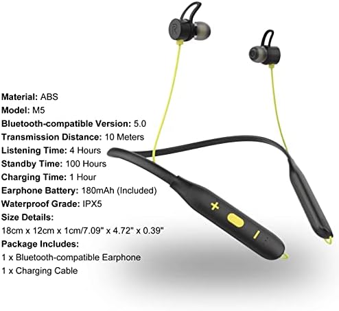 Süper Kulaklık Bluetooth Uyumlu Kulaklık Handsfree Gürültü Azaltma IPX5 Boyun Bandı Spor Kablosuz Koşu Kulaklık Mavi