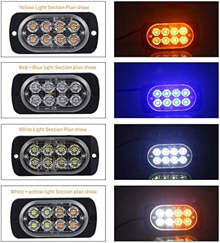 10 PAKET 8 LED Strobe ışıkları Ultra-ince yan ışıkları ile yüksek yoğunluklu verimli yüzey montaj Amber acil uyarı Strobe ışık