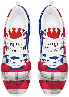 VITIPPCU Amerikan Bayrağı Trump koşu ayakkabıları, bayan Erkek Hava Mesh Sneakers Tenis Ayakkabıları Kaymaz Atletik spor ayakkabılar