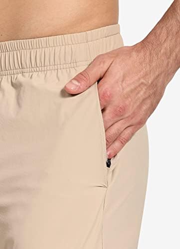 BALEAF erkek Koşu Pantolon Elastik Bel Hafif Koşu Streç Golf Seyahat Pantolon ile Fermuarlı Cepler