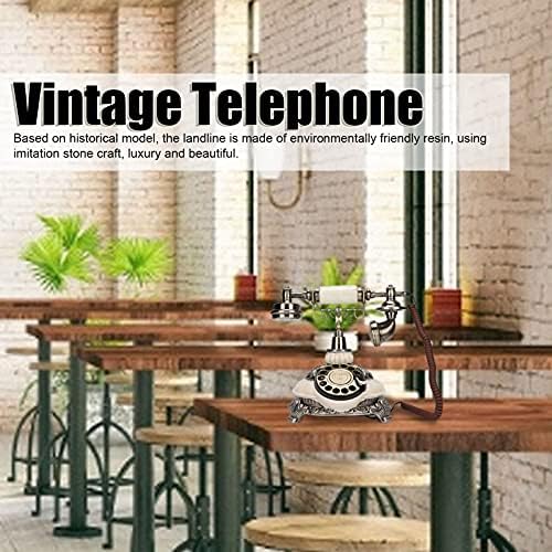 Liccx Sabit Telefon, Döner Kadranlı Avrupa Tarzı Retro Vintage Telefon, Ev Ofis Otel Dekorasyonu için Kablolu Masa Telefonu,