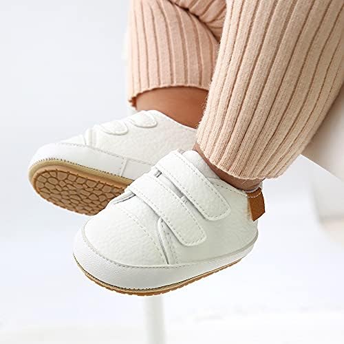 COSANKİM Bebek Erkek Kız Ayakkabı Lace Up Deri Bebek Sneakers Kaymaz Kauçuk Taban Yenidoğan Loafer'lar Toddler Ilk Yürüteç Beşik