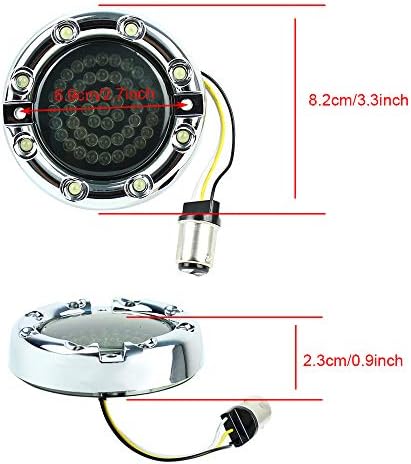 ZYTC 3 1/4 LED Dönüş Sinyalleri w / koşu ışık Bullet Stil Ön 1157 LED Dönüş Sinyali Kiti Beyaz Amber ıçin Harley Davidson Gümüş