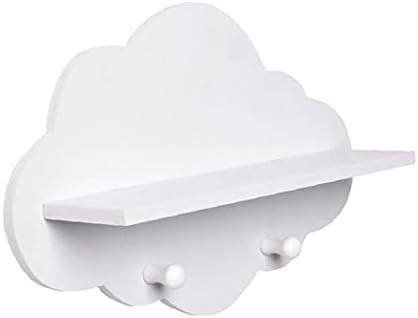 Bulut Rafları Bulut Şekli Ahşap yüzer raf Beyaz Yüzer Raflar Duvara Monte Ekran Kartı palto askılık portmanto depolama rafı Kreş