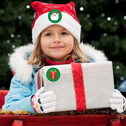500 Pcs Noel Kraft hediye etiketi çıkartmalar Rulo Noel Ağacı Etiketler Çıkartmaları Kar Tanesi, Ren Geyiği, Merry Christmas