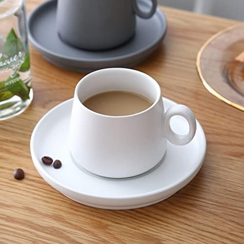 Su Şişeleri seramik kahve kupa ile fincan tabağı ev ofis ısıya dayanıklı kahvaltı süt çay su bardağı (Kapasite: 250 ml, renk: