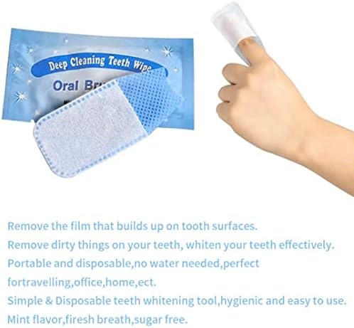 SouiWuzi Diş temizleme mendilleri Oral Fırça Up Parmak Diş Beyazlatma Mendil Hijyen Bakım Aracı 10 ADET