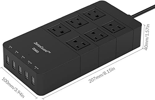 Akıllı Güç Şeridi, EletecPro WiFi Akıllı Fiş Uzatma Kurşun Güç Soketi İle 4 USB Bağlantı Noktaları Ve 4 ABD Çıkışları ile Aşırı
