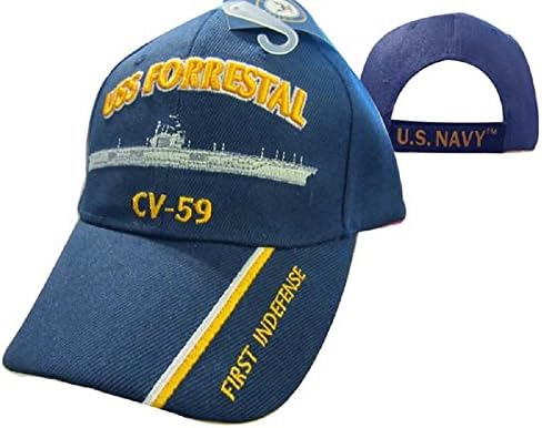 AES ABD Donanması USS Forrestal CV-59 İlk Indefense İşlemeli Bilyalı Şapka Şapka 550G