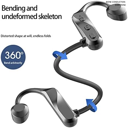 YOUMETO Kablosuz Bluetooth Kulaklık 5.0 Su Geçirmez-Mikrofonlu Spor Gürültü Azaltma Eller Serbest Kulaklık-Kemik İletimli Kulaklık